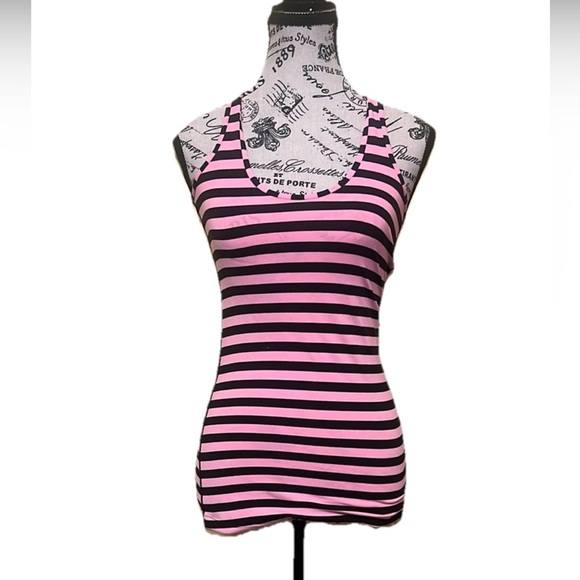 Lululemon Athletica Pink and Black Striped Tank Top size 4 - Picture 1 of 7